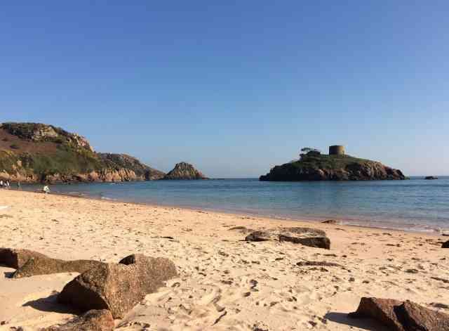 Portelet Beach in Jersey, Channel Isles.